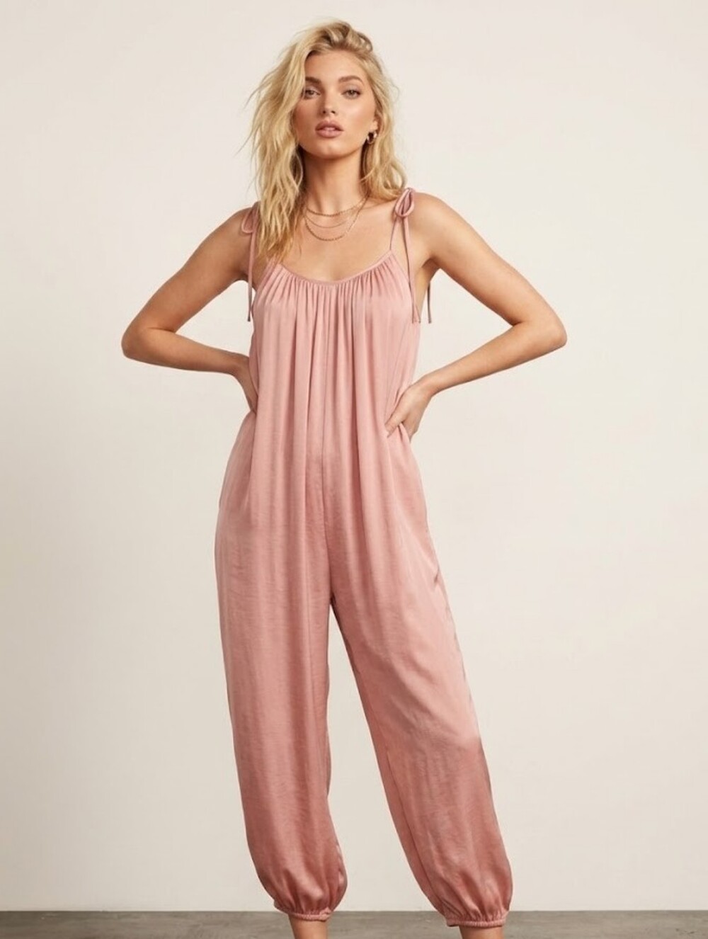 Victorias Secret Pink Satin Jumpsuit Size S